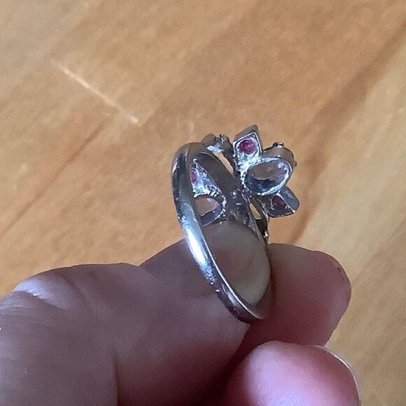 𝅺STERLING SILVER 925 CITRINE/RUBY/TANZANITE WOMAN RING SIZE US 8.5​ - Picture 7 of 10